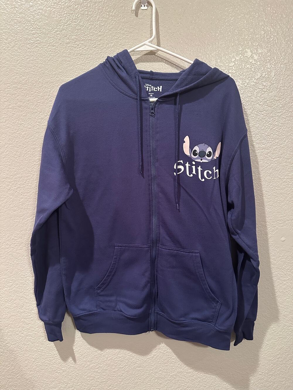 Disney Stitch State of Mind Blue Full Zip Jacket Hoodie M
